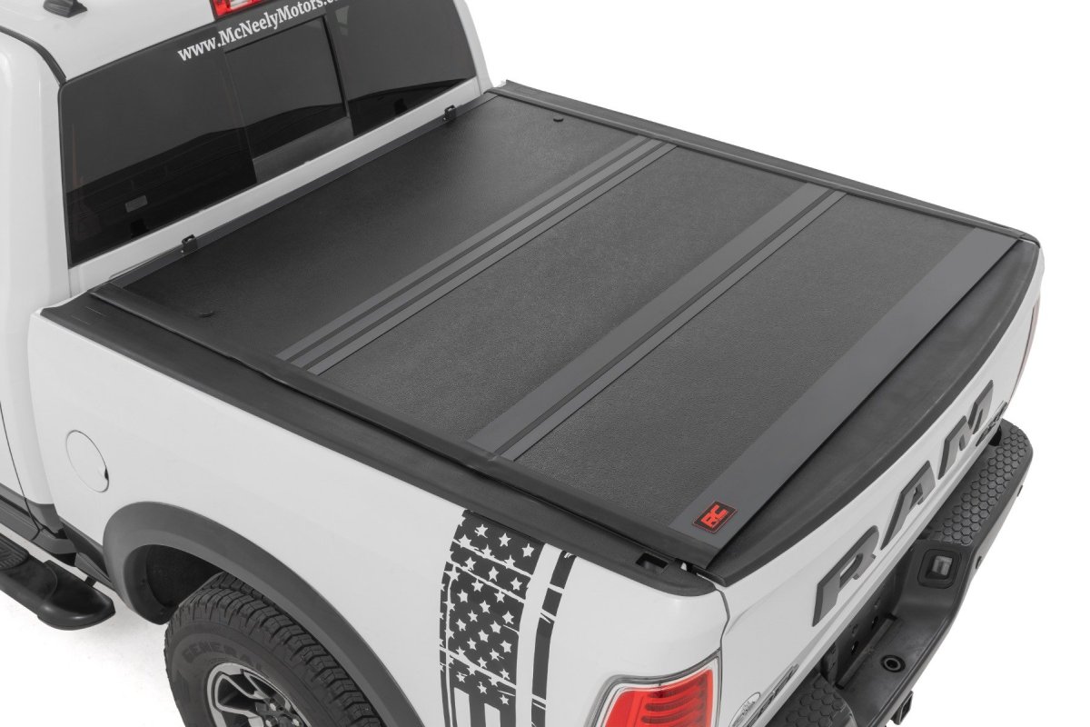 Dodge Ram 2500 Hard Low Profile Bed Cover - Rough Country - Tri-fold - '09-'10